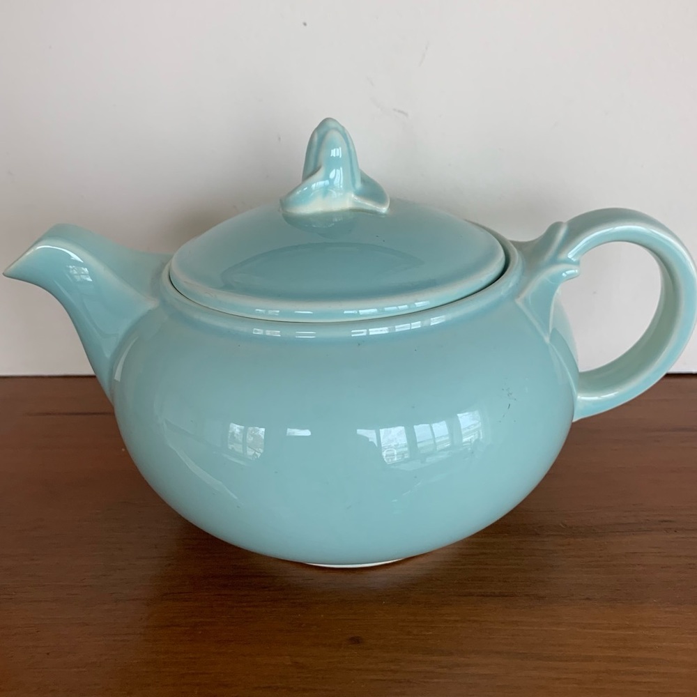 Vintage Lu-Ray pastels teal teapot